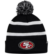 San Francisco 49ers Stripe Breakaway Black Cuffed Knit Hat with Pom - Dynasty Sports & Framing 