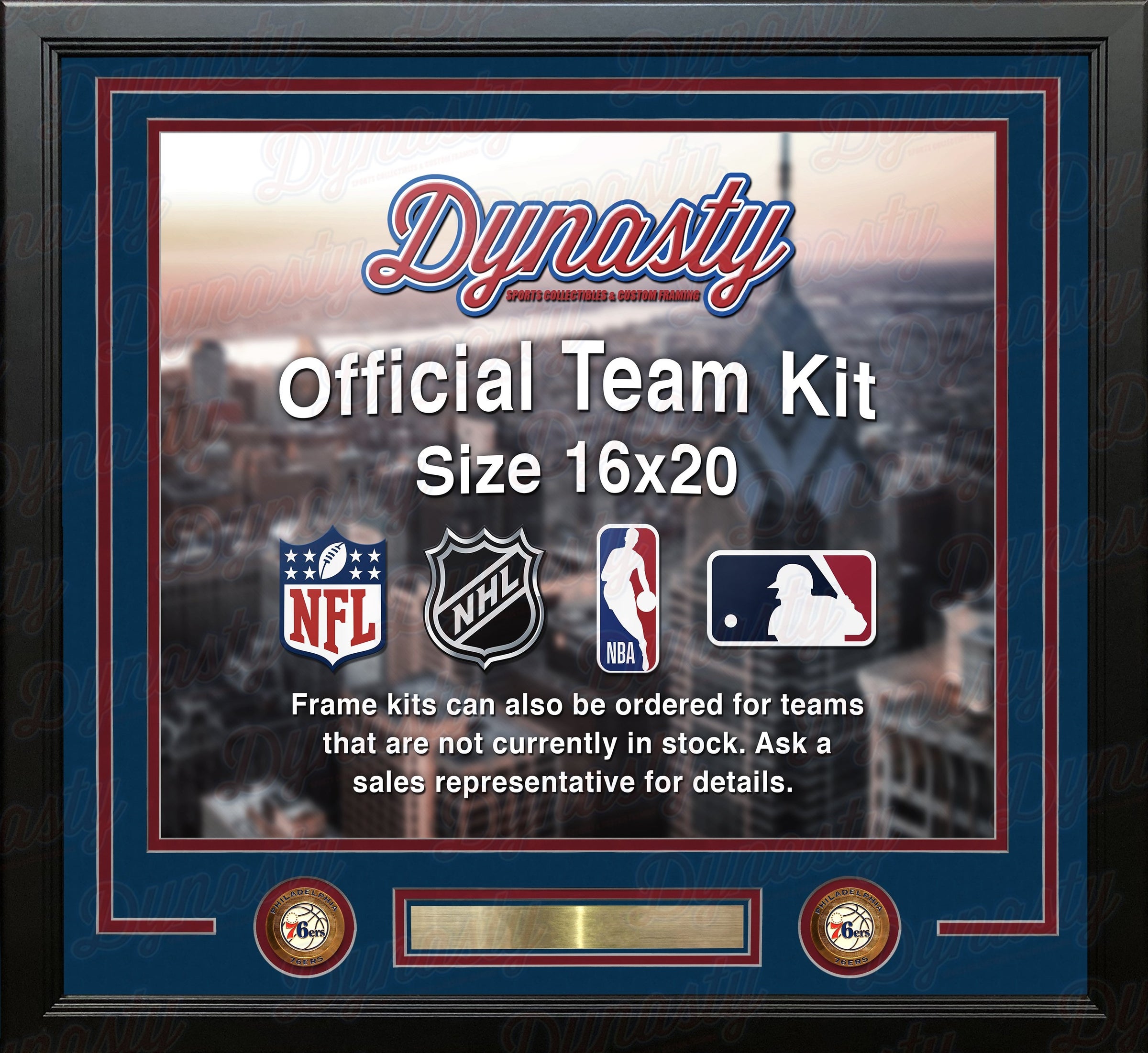 Philadelphia 76ers Custom NBA Basketball 16x20 Picture Frame Kit - Dynasty Sports & Framing 