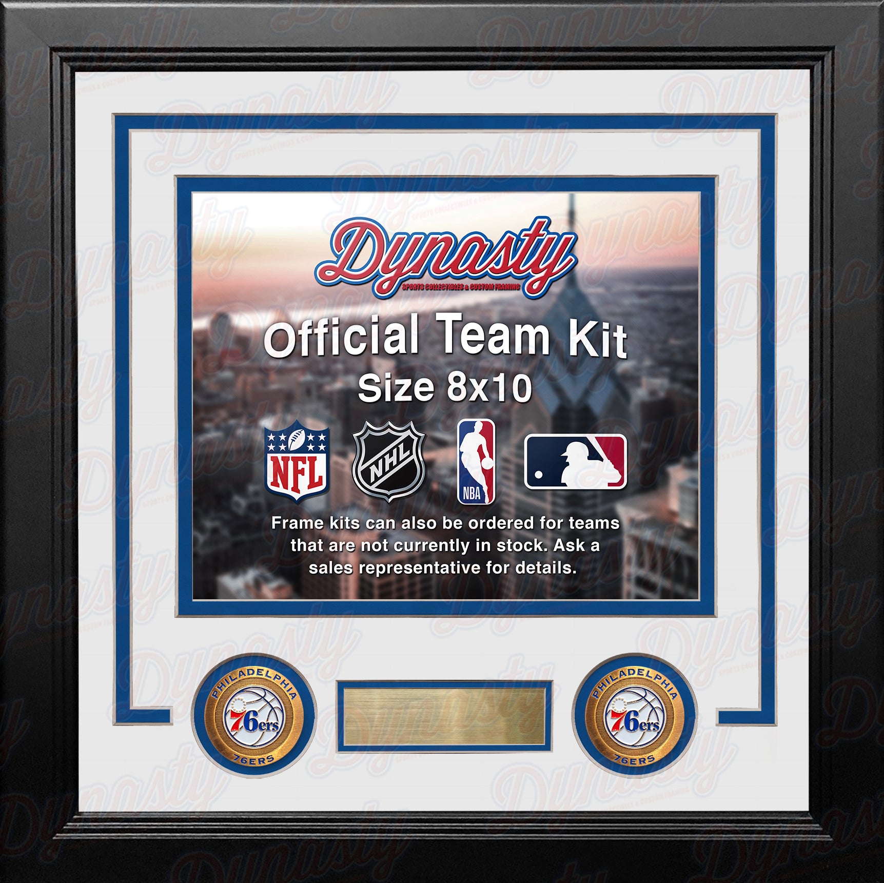 Philadelphia 76ers Custom NBA Basketball 8x10 Picture Frame Kit (Multiple Colors) - Dynasty Sports & Framing 