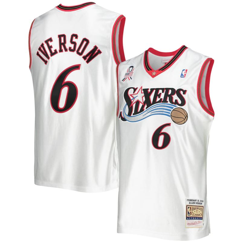 Allen Iverson Mitchell & Ness White Hardwood Classics 2002 NBA All-Star Game Authentic Jersey - Dynasty Sports & Framing 