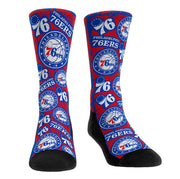 Philadelphia 76ers Rock Em Socks Youth Allover Sketched Crew Socks - Dynasty Sports & Framing 