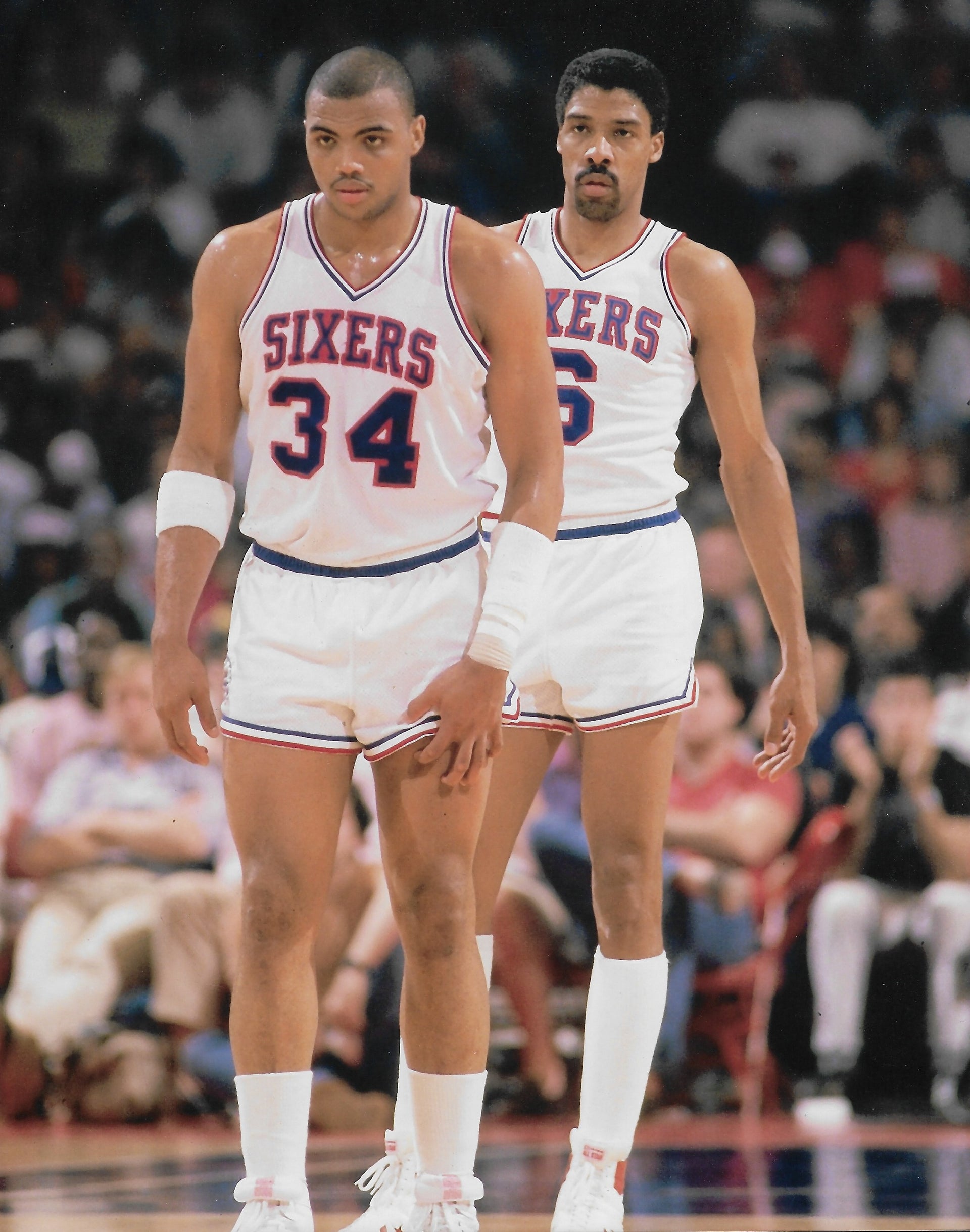 Charles Barkley & Julius Erving in Action Philadelphia 76ers 8" x 10" Basketball Photo - Dynasty Sports & Framing 