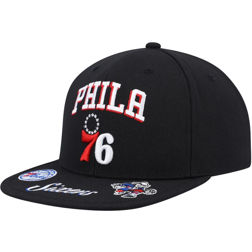 Philadelphia 76ers Mitchell & Ness Front Loaded Hardwood Classics Snapback Hat - Dynasty Sports & Framing 