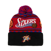 Philadelphia 76ers Mitchell & Ness Hardwood Classics Team Isle Pom Knit Hat - Dynasty Sports & Framing 