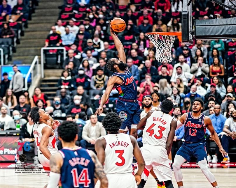 James Harden in Action Philadelphia 76ers 8" x 10" Basketball Photo - Dynasty Sports & Framing 