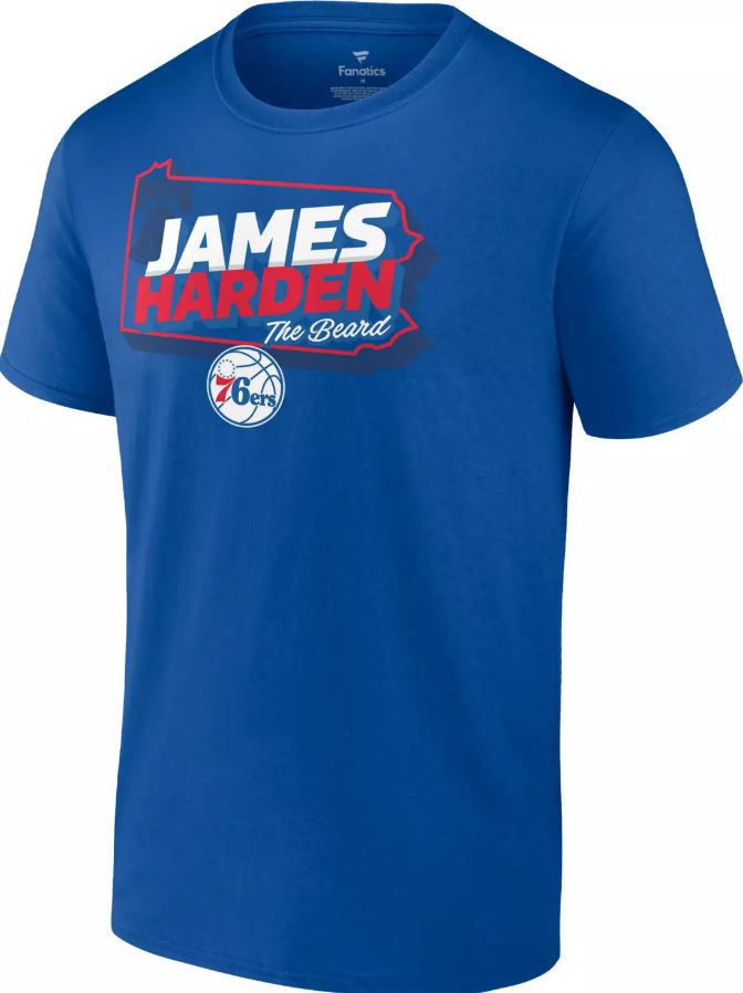 James Harden Hometown Philadelphia 76ers Royal Blue T-Shirt - Dynasty Sports & Framing 
