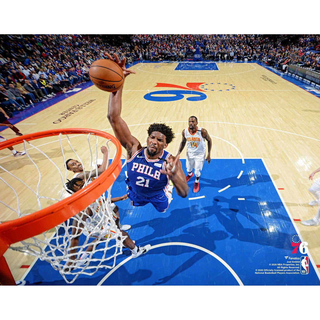 Joel Embiid Rim-Cam Dunk Philadelphia 76ers 8" x 10" Basketball Photo - Dynasty Sports & Framing