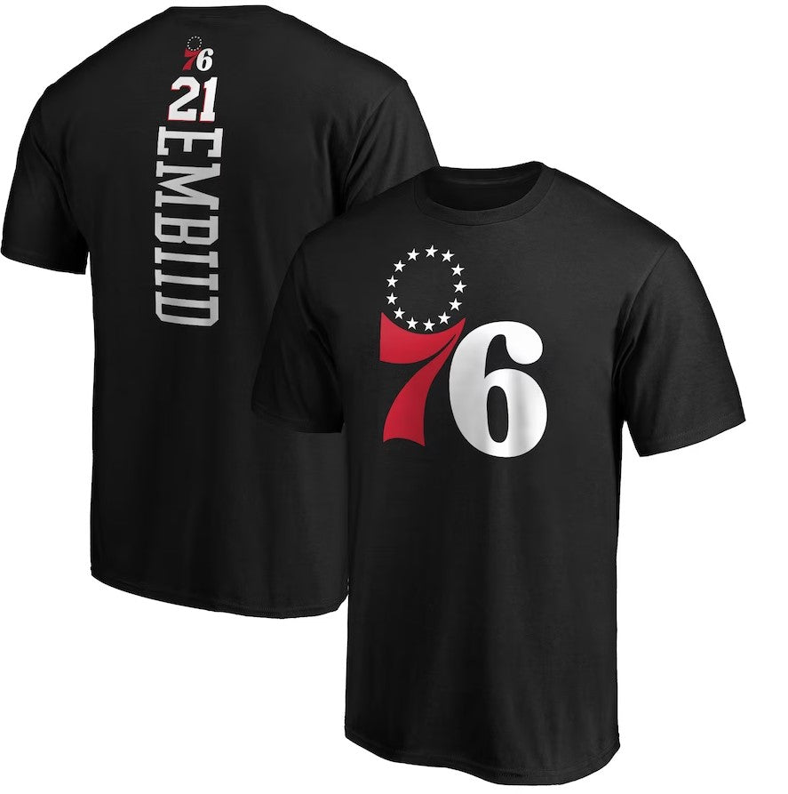 Joel Embiid Philadelphia 76ers Black Playmaker Name & Number T-Shirt - Dynasty Sports & Framing 