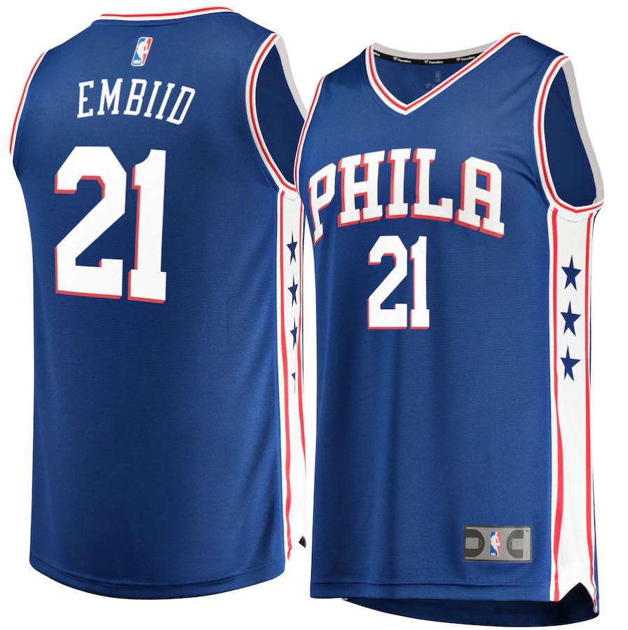 Joel Embiid Philadelphia 76ers Fast Break Replica Team Color Player Jersey Royal - Icon Edition - Dynasty Sports & Framing 