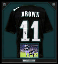 AJ Brown Philadelphia Eagles Autographed Framed Black Football Jersey - Dynasty Sports & Framing 