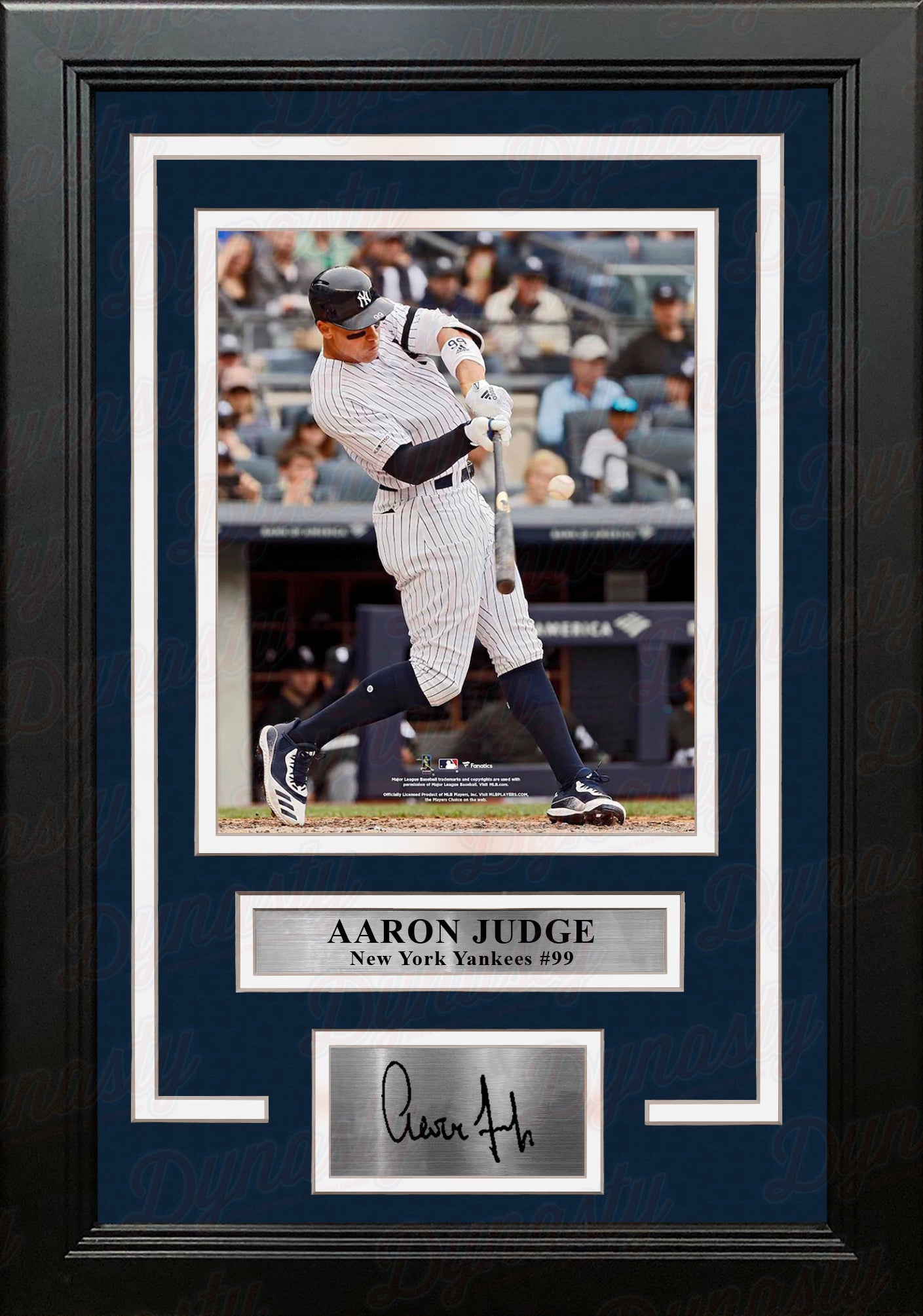 Aaron Judge in Action New York Yankees 8" x 10" Framed Baseball Photo with Engraved Autograph - Dynasty Sports & Framing 