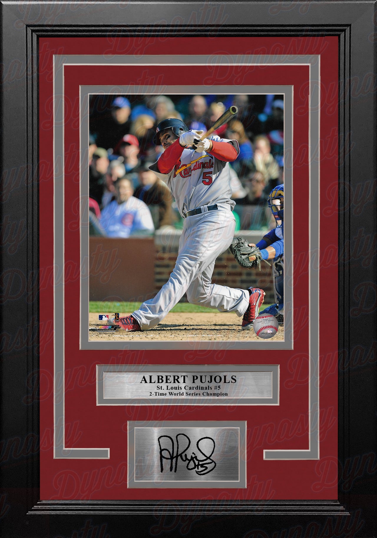 Albert Pujols Home Run Swing St. Louis Cardinals 8" x 10" Framed Baseball Photo with Engraved Autograph - Dynasty Sports & Framing 
