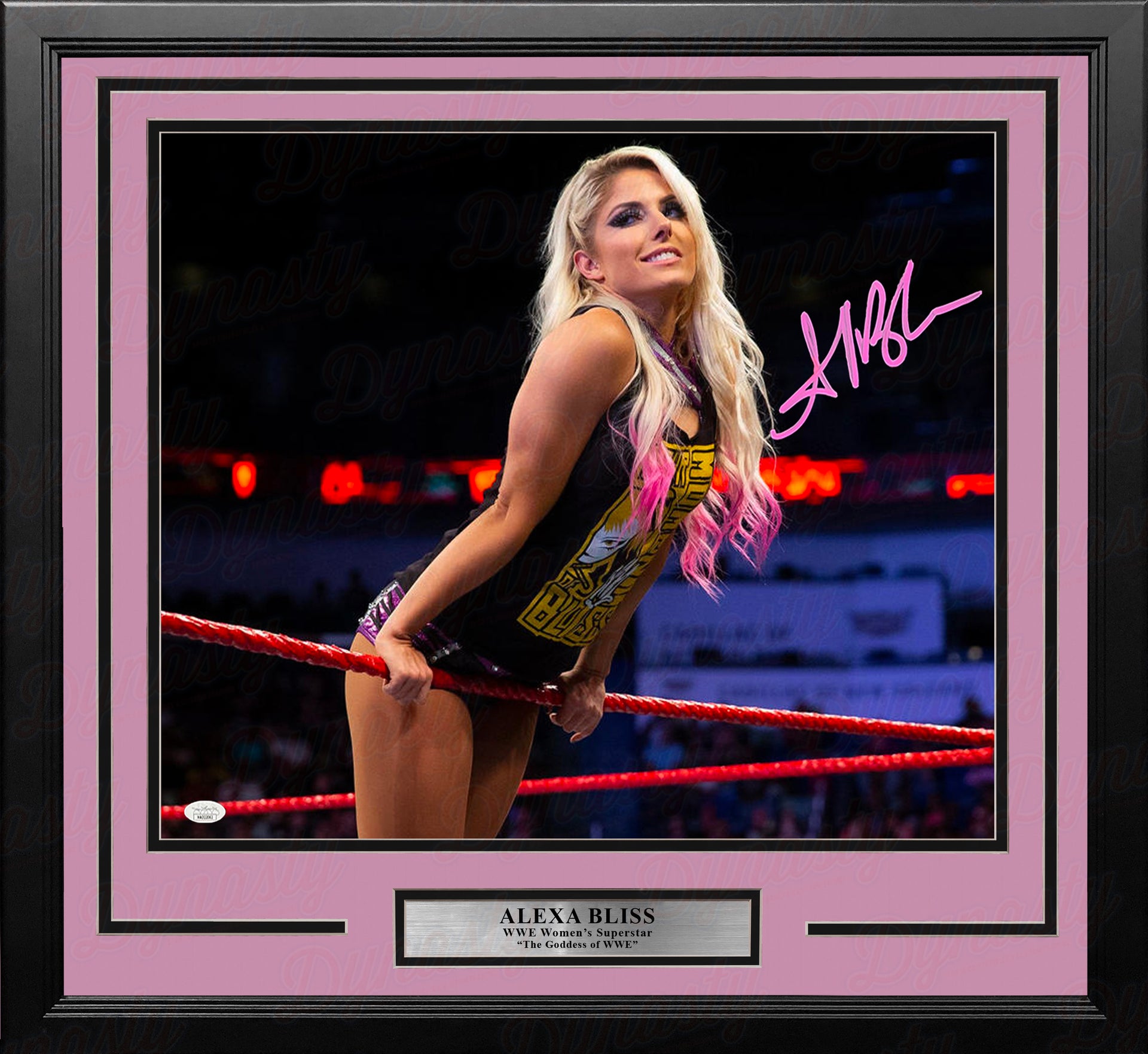 Alexa Bliss Hanging on the Ropes Autographed Framed WWE Wrestling Photo - Dynasty Sports & Framing 