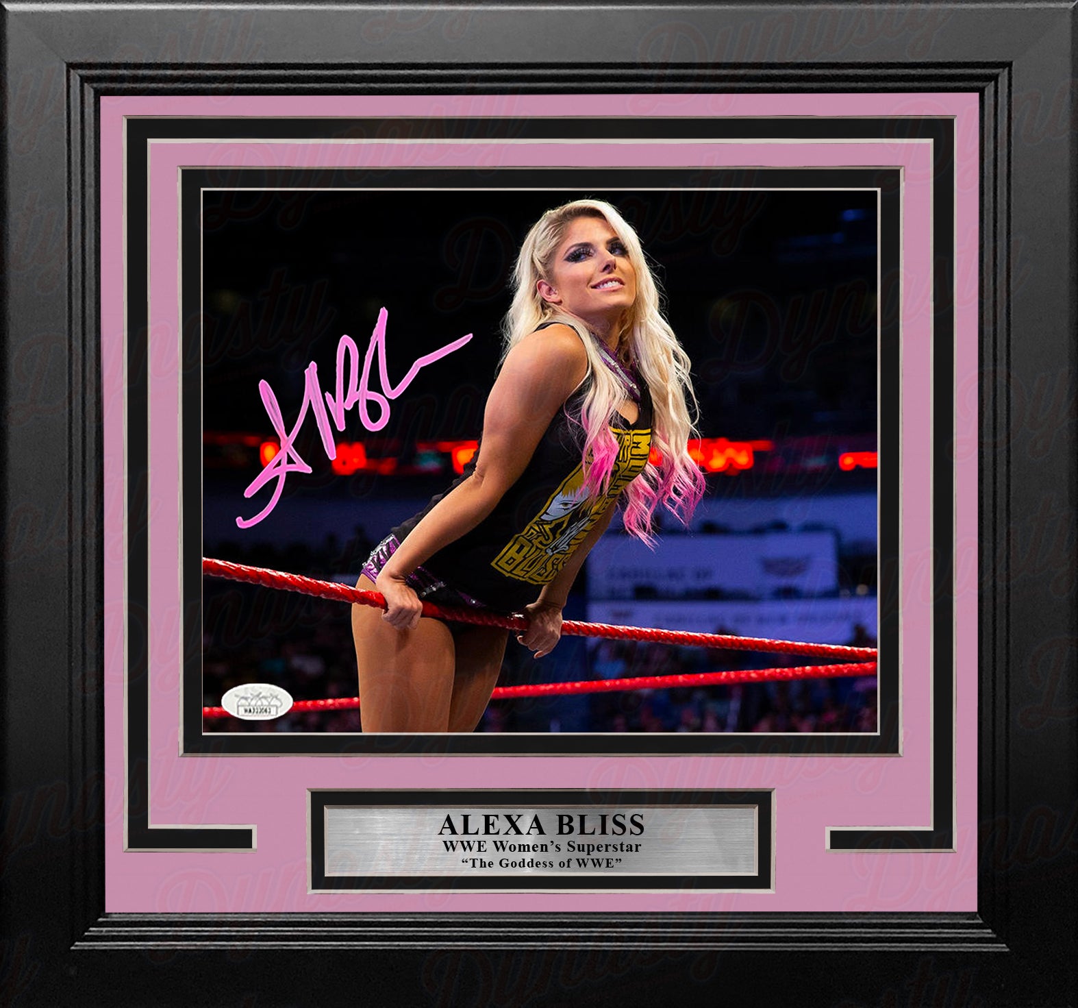 Alexa Bliss Hanging on the Ropes Autographed Framed WWE Wrestling Photo - Dynasty Sports & Framing 