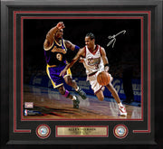 Allen Iverson v. Kobe Bryant Philadelphia 76ers Autographed Framed Basketball Photo - Dynasty Sports & Framing 