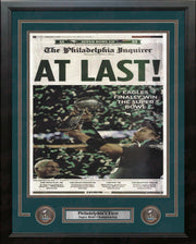 Philadelphia Eagles Super Bowl Champions 'At Last' Inquirer Framed Photo - Dynasty Sports & Framing 