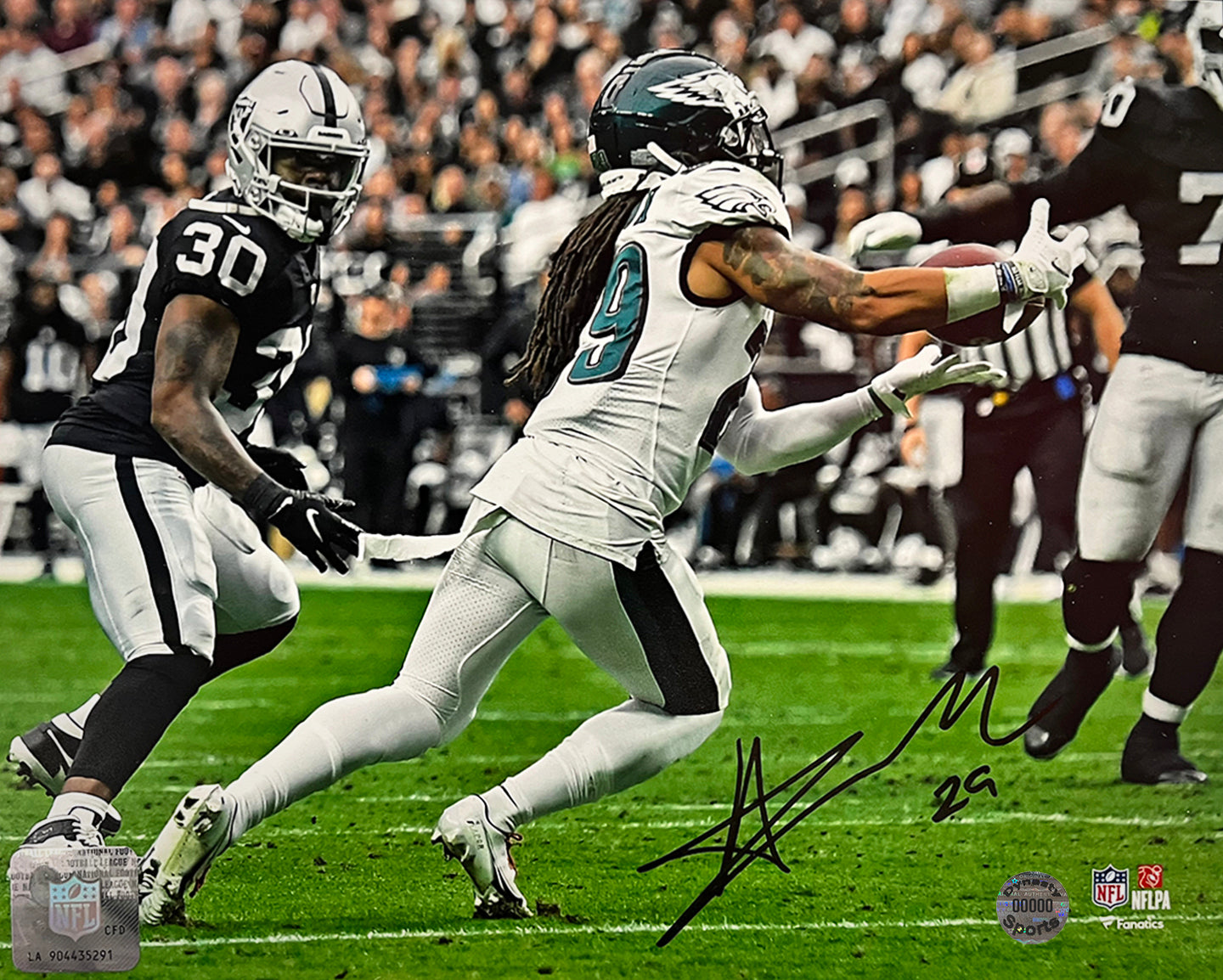 Avonte Maddox Interception v. Raiders Philadelphia Eagles Autographed 8" x 10" Football Photo - Dynasty Sports & Framing 