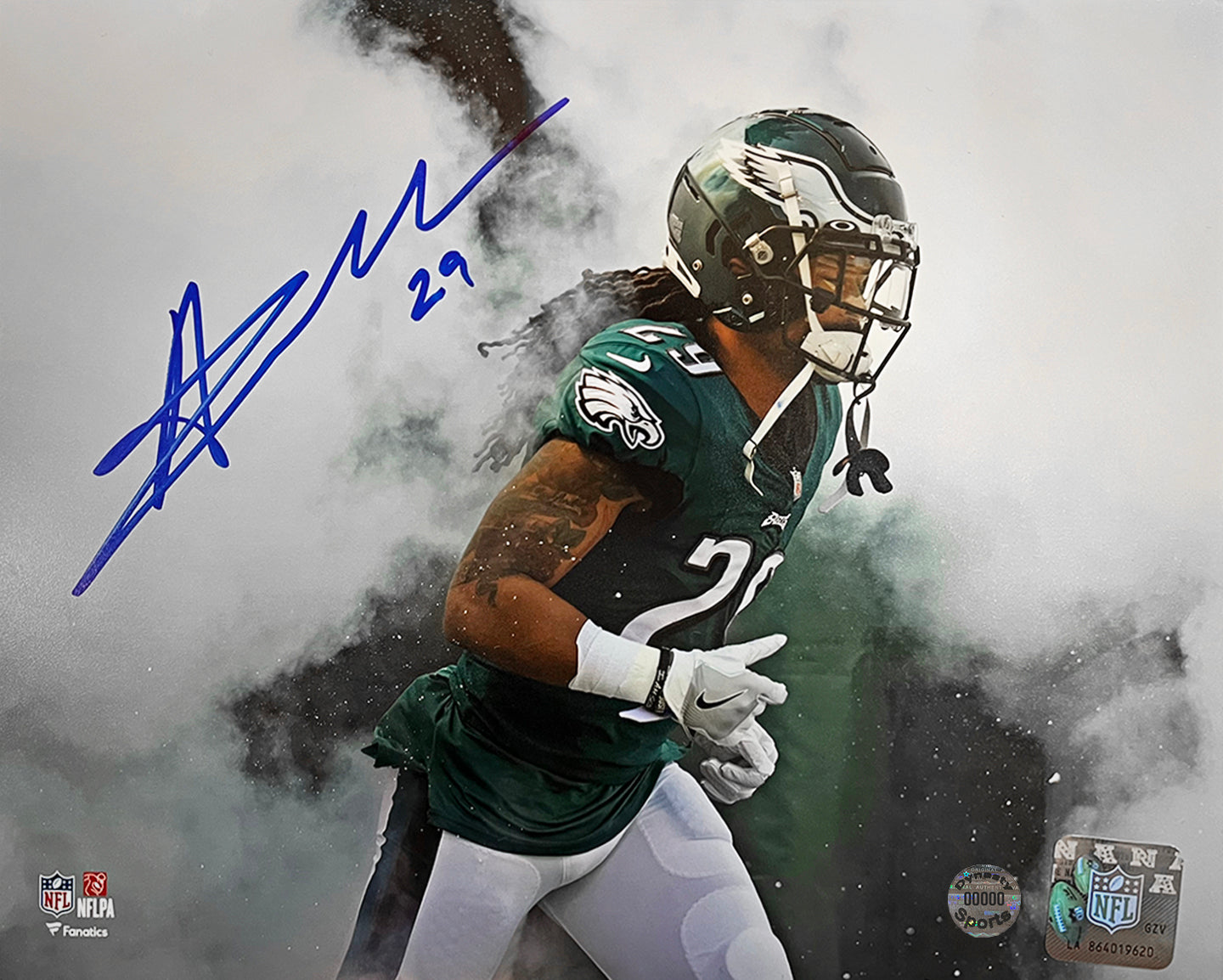 Avonte Maddox in the Smoke Philadelphia Eagles Autographed 8" x 10" Football Photo - Dynasty Sports & Framing 