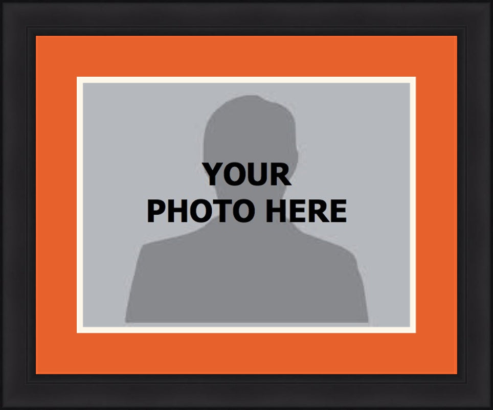 MLB Baseball Photo Picture Frame Kit - Miami Marlins (Orange Matting, White Trim) - Dynasty Sports & Framing