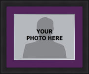 MLB Baseball Photo Picture Frame Kit - Colorado Rockies (Purple Matting, Gray Trim) - Dynasty Sports & Framing 