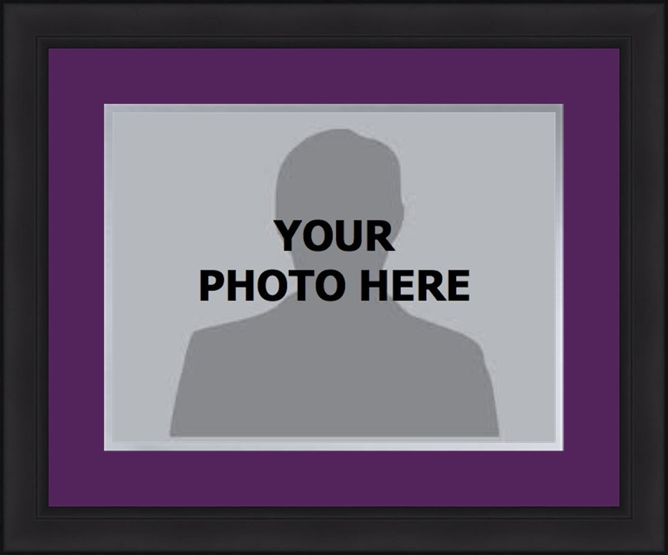 MLB Baseball Photo Picture Frame Kit - Colorado Rockies (Purple Matting, Gray Trim) - Dynasty Sports & Framing 