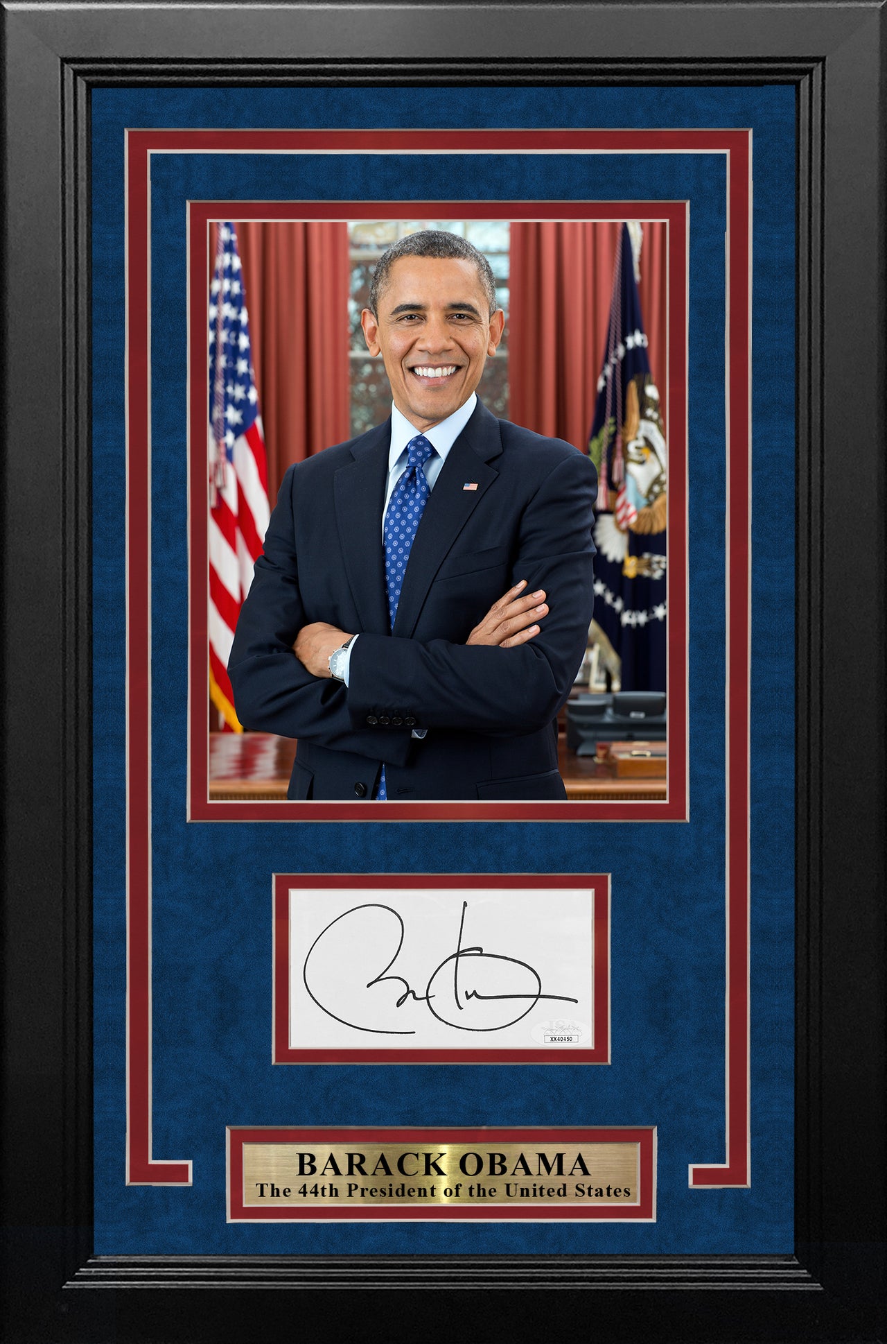 Barack Obama 44th President of the United States Autographed Framed Cut Signature Photo Collage - Dynasty Sports & Framing 