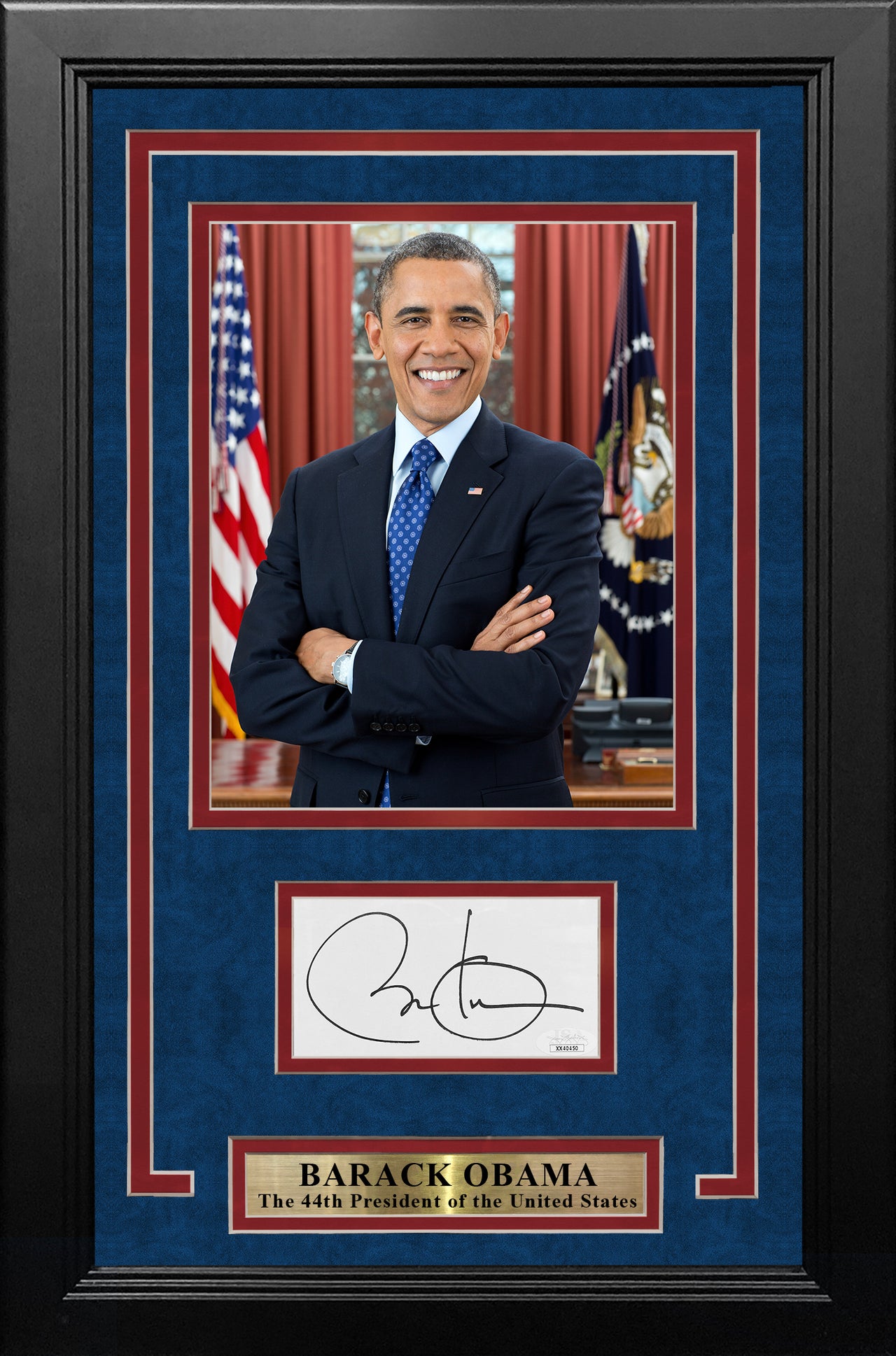 Barack Obama 44th President of the United States Autographed Framed Cut Signature Photo Collage - Dynasty Sports & Framing