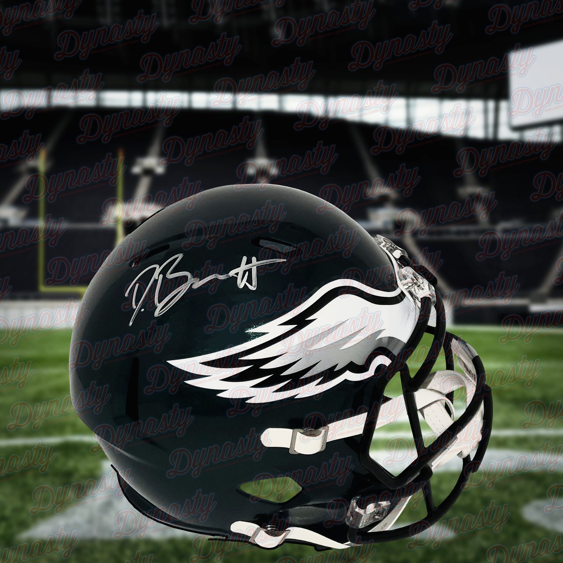 Derek Barnett Philadelphia Eagles Autographed NFL Football Full-Size Deluxe Speed Helmet - Dynasty Sports & Framing 