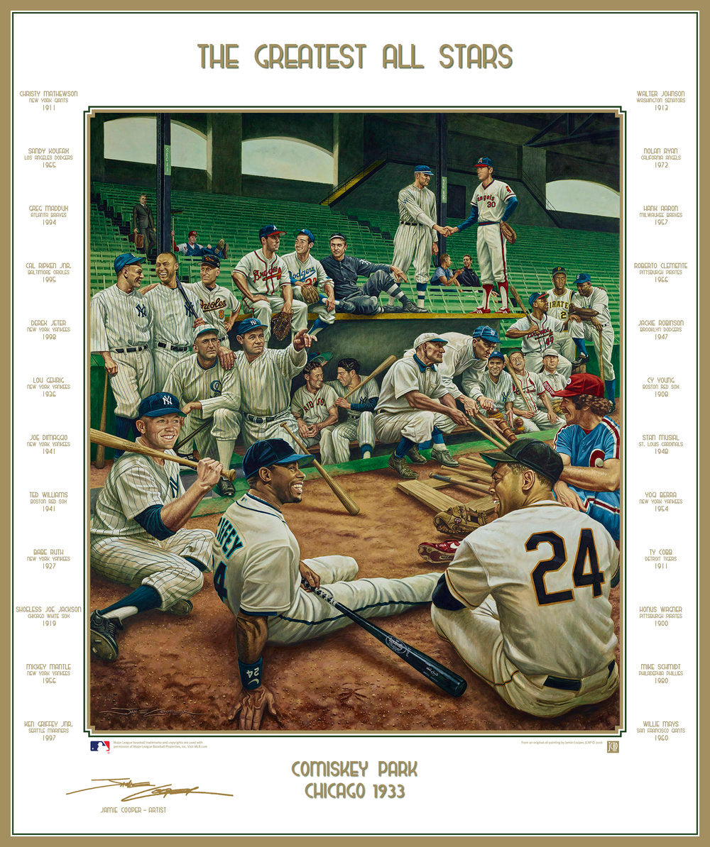 MLB Baseball's Greatest All-Stars Exclusive Dream Scene Lithograph Artwork Print by Jamie Cooper - Dynasty Sports & Framing 