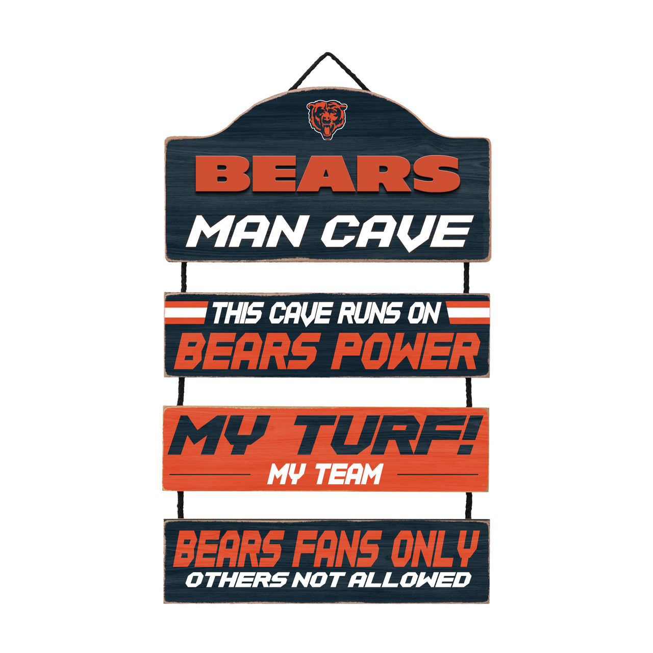 Chicago Bears Wooden Man Cave Dangle Sign - Dynasty Sports & Framing 