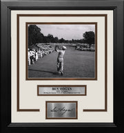 Ben Hogan 1-Iron Shot at the 1950 US Open at Merion Framed Golf Photo with Engraved Autograph - Dynasty Sports & Framing 