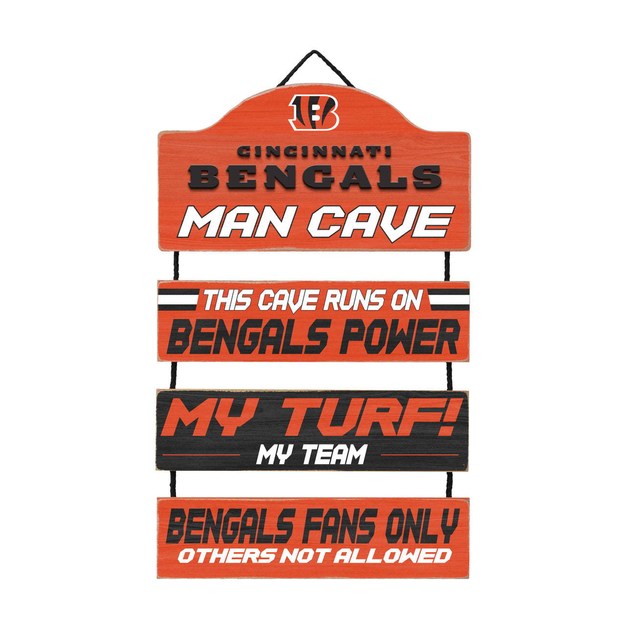 Cincinnati Bengals Wooden Man Cave Dangle Sign - Dynasty Sports & Framing 