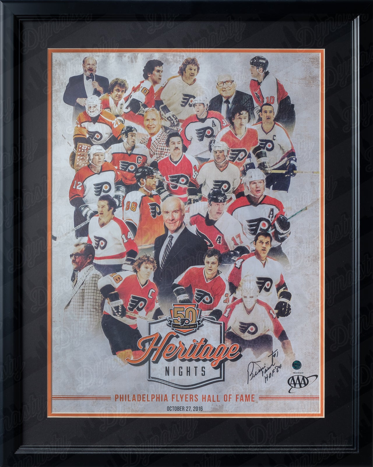 Bernie Parent Conn Smythe, Stanley Cup, & Vezina Trophies Autographed  Flyers 11x14 Framed Photo - Dynasty Sports & Framing