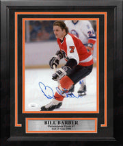 Bill Barber in Action Autographed Philadelphia Flyers 8" x 10" Framed Hockey Photo - Dynasty Sports & Framing 