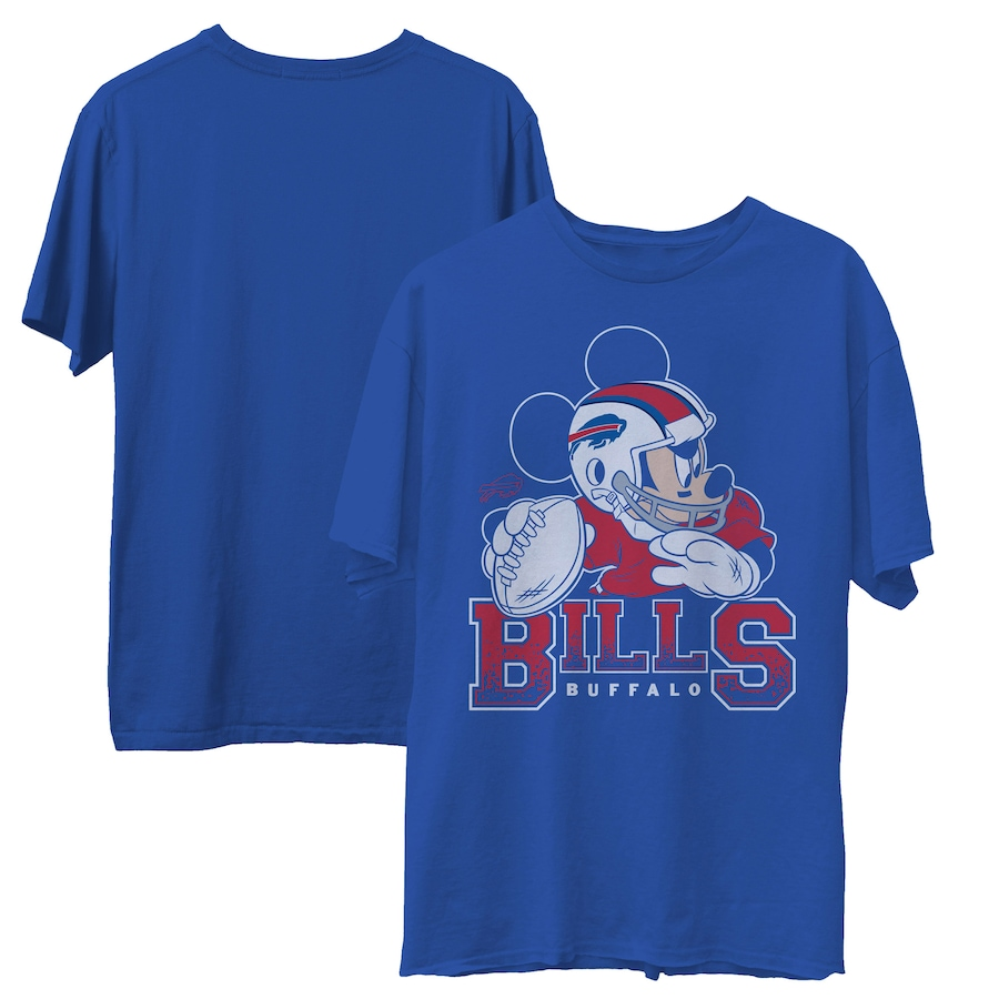 Buffalo Bills Mickey at Quarterback Disney Vintage Football T-Shirt - Dynasty Sports & Framing 