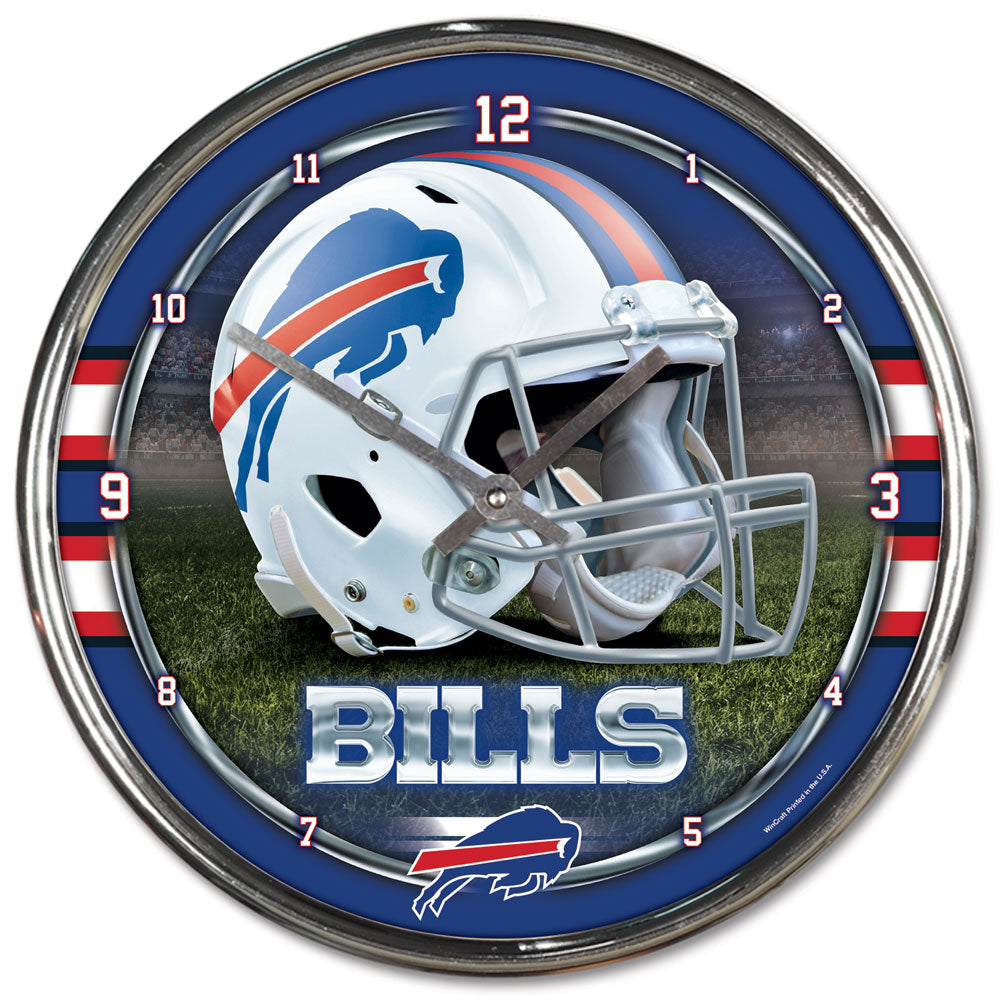 Buffalo Bills Round Chrome Clock - Dynasty Sports & Framing 