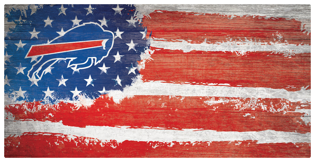 Buffalo Bills Team Flag Wooden Sign - Dynasty Sports & Framing 