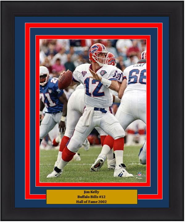 Jim Kelly v. New England Buffalo Bills 8" x 10" Framed Football Photo - Dynasty Sports & Framing 