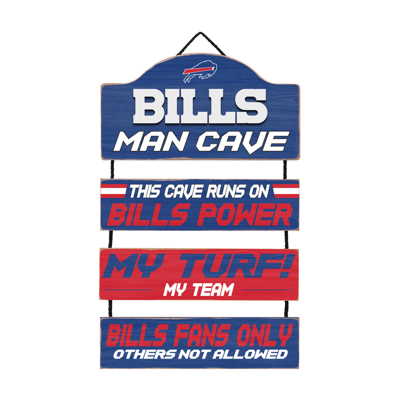Buffalo Bills Wooden Man Cave Dangle Sign - Dynasty Sports & Framing 