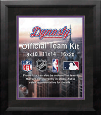 MLB Baseball Photo Picture Frame Kit - Colorado Rockies (Black Matting, Purple Trim) - Dynasty Sports & Framing 
