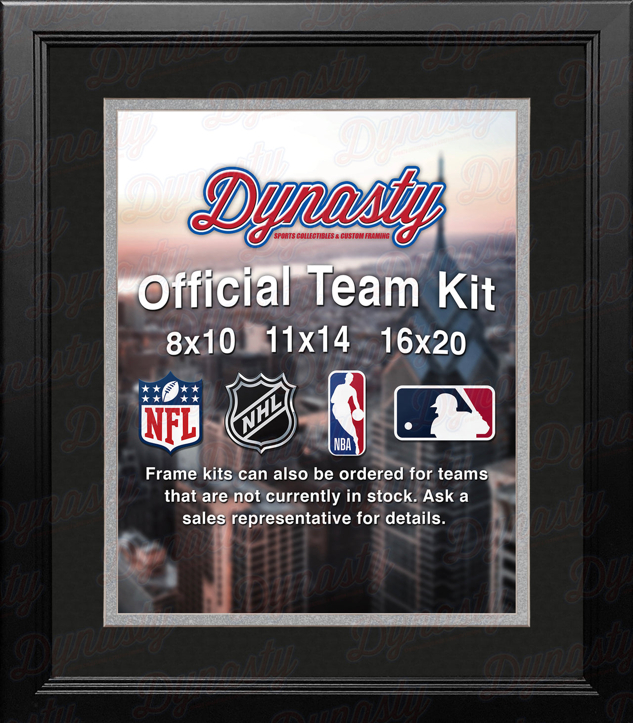 NBA Basketball Photo Picture Frame Kit - San Antonio Spurs (Black Matting, Silver Trim) - Dynasty Sports & Framing