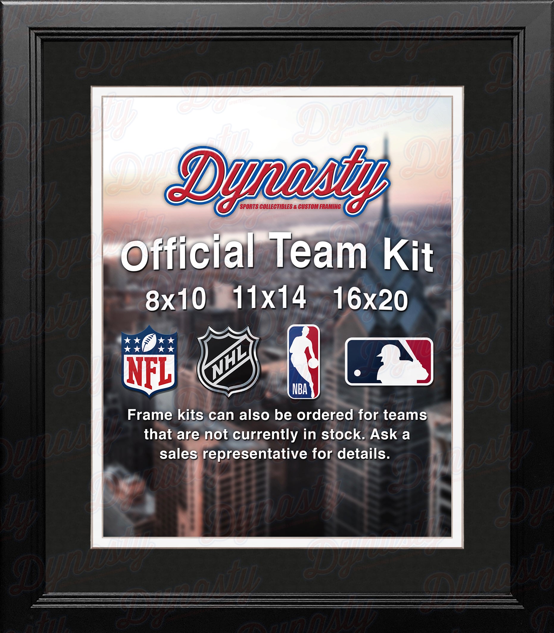 MLB Baseball Photo Picture Frame Kit - Chicago White Sox (Black Matting, White Trim) - Dynasty Sports & Framing 