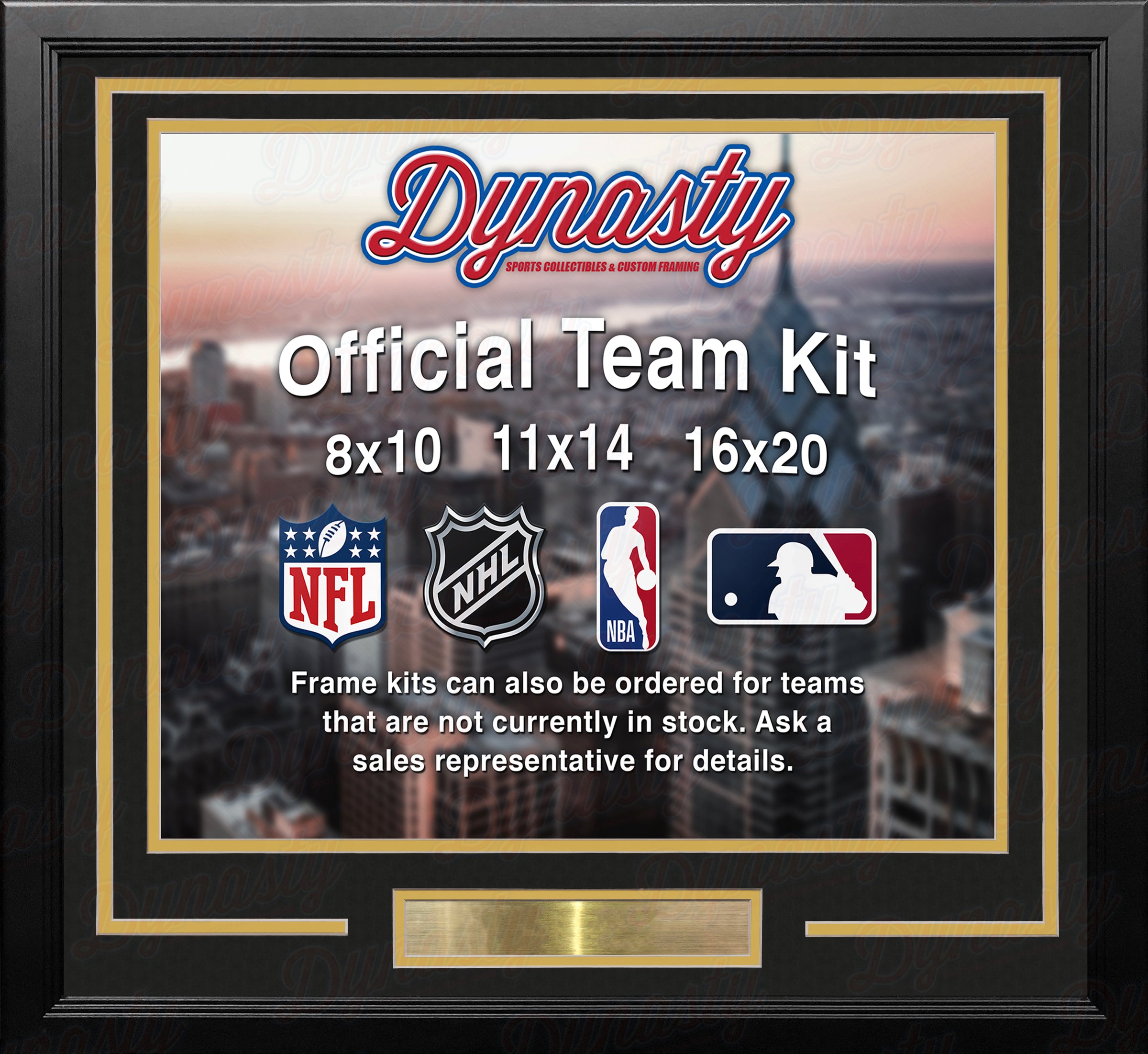Golden State Warriors Custom NBA Basketball 11x14 Picture Frame Kit (Multiple Colors) - Dynasty Sports & Framing 