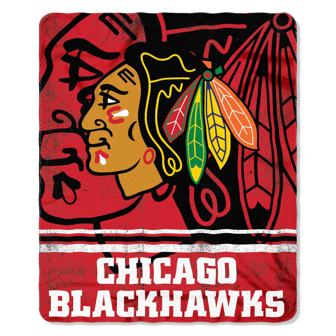 Chicago Blackhawks NHL Hockey 50" x 60" Fade Away Fleece Blanket - Dynasty Sports & Framing 