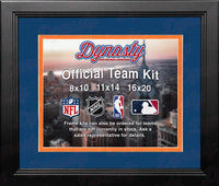 NBA Basketball Photo Picture Frame Kit - Cleveland Cavaliers (Blue Matting, Orange Trim) - Dynasty Sports & Framing 