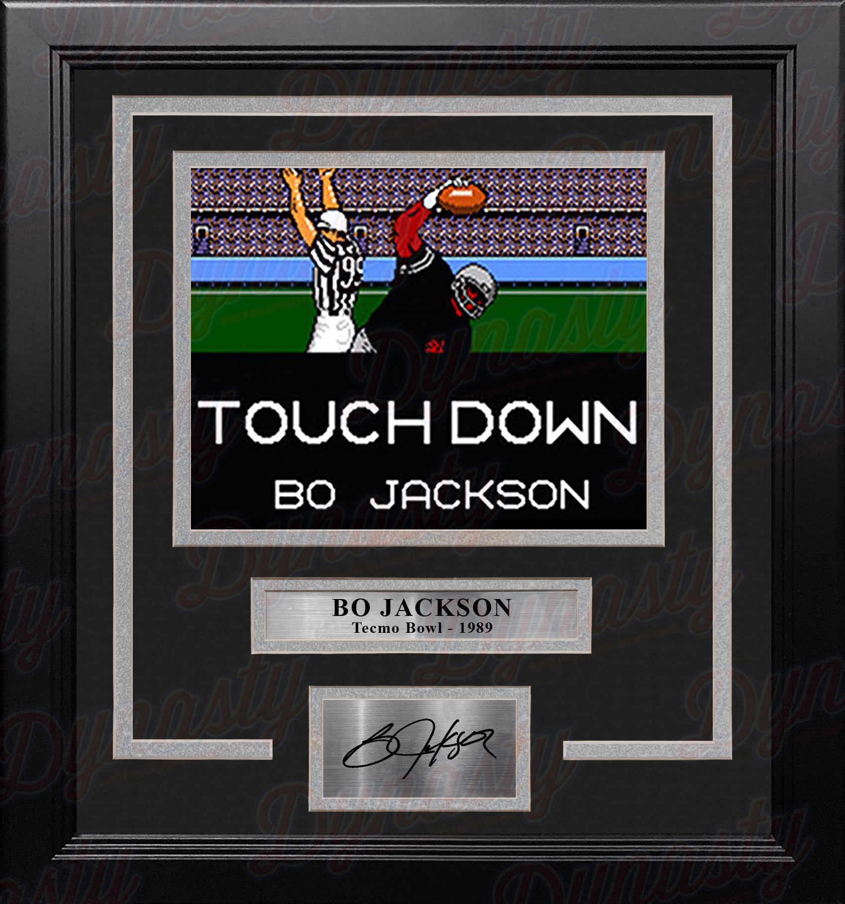 Bo Jackson Tecmo Bowl Touchdown 8" x 10" Framed Video Game Football Photo with Engraved Autograph - Dynasty Sports & Framing 