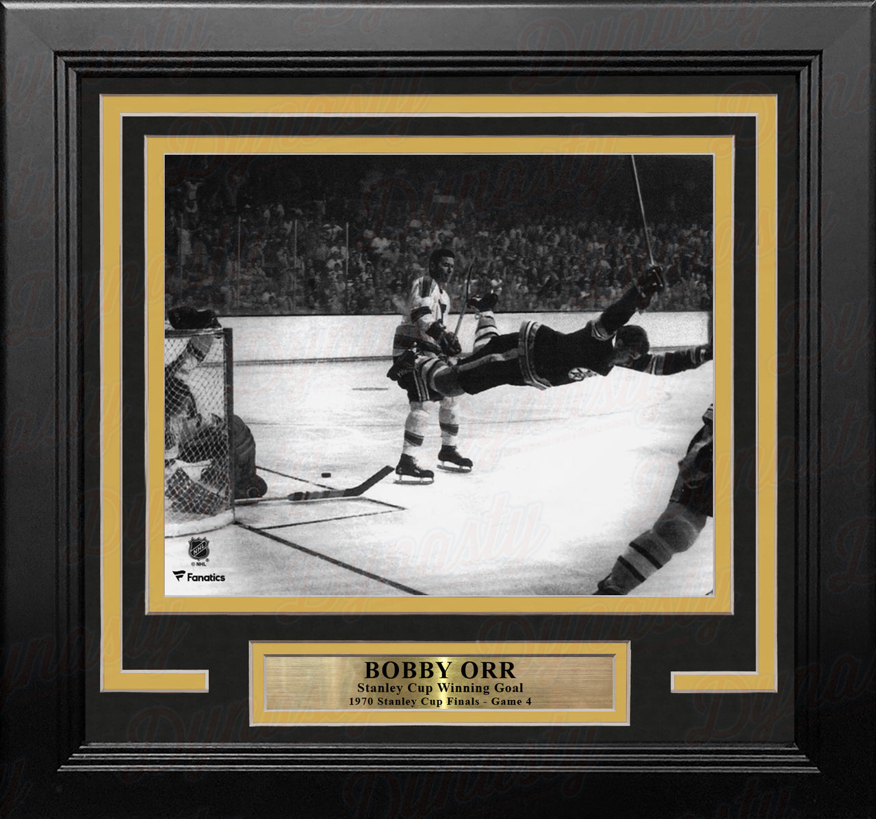Bobby Orr Boston Bruins 1970 Stanley Cup Game-Winning Goal 8" x 10" Framed Hockey Photo - Dynasty Sports & Framing 