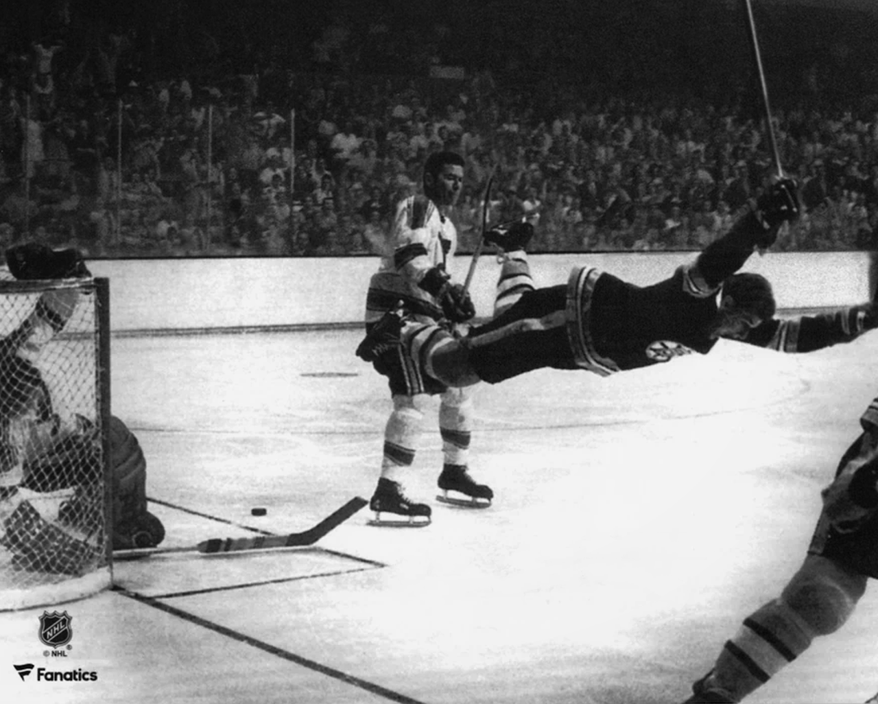 Bobby Orr Boston Bruins 1970 Stanley Cup Game-Winning Goal 8" x 10" Hockey Photo - Dynasty Sports & Framing