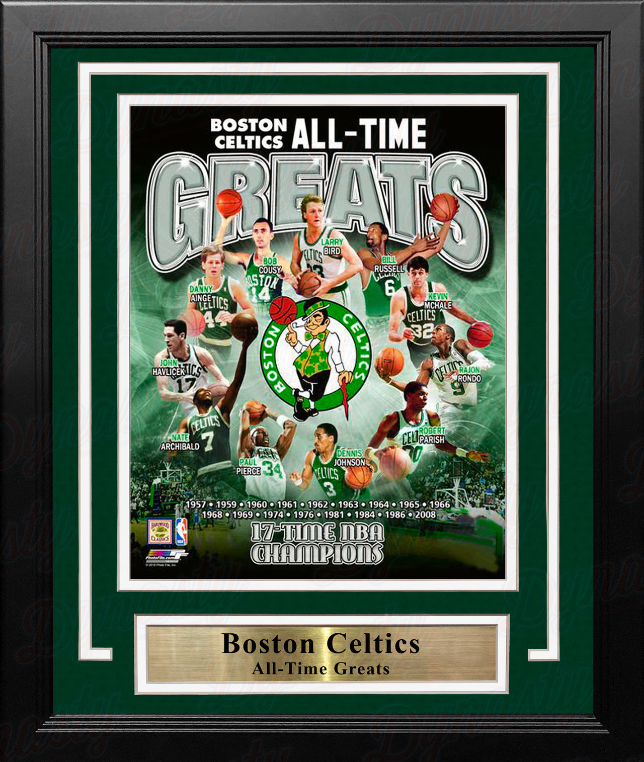 Boston Celtics All-Time Greats 8" x 10" Framed Basketball Photo - Dynasty Sports & Framing 