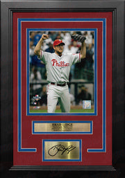 Brad Lidge 2008 Playoff Action Philadelphia Phillies 8" x 10" Framed Baseball Photo with Engraved Autograph - Dynasty Sports & Framing 